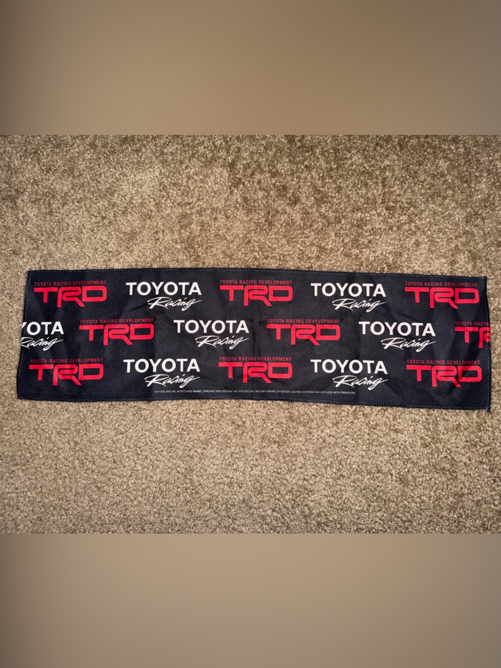 Toyota Racing TRD Pattern Cooling Towel ~ Black & Red